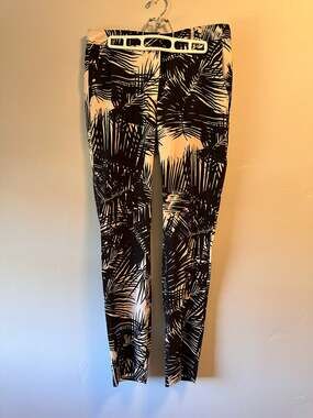Theory Printed Silk Boyfriend Pants (Dress Slacks)